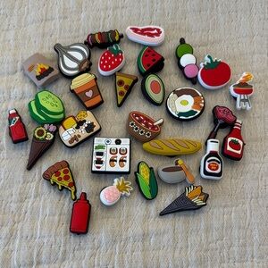 NWOT! Colorful Food-Themed Shoe Charms Set of 29